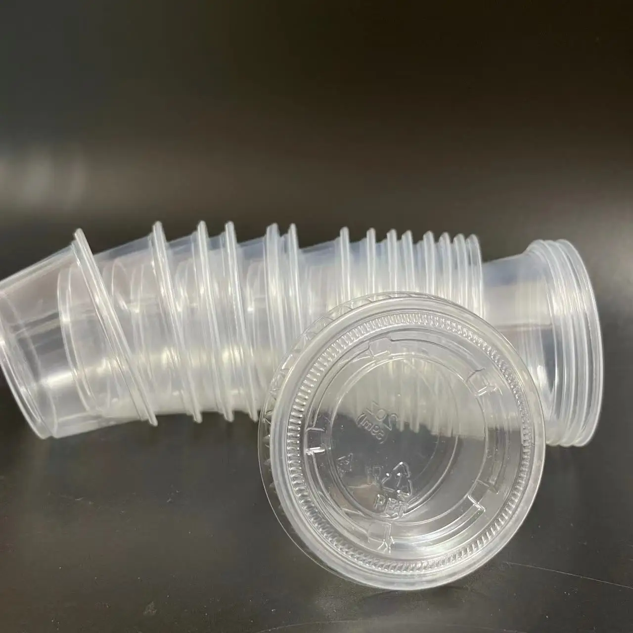 SP2323 Customized transparent plastic mini cup with lid pudding plastic cups disposable jelly plastic cup