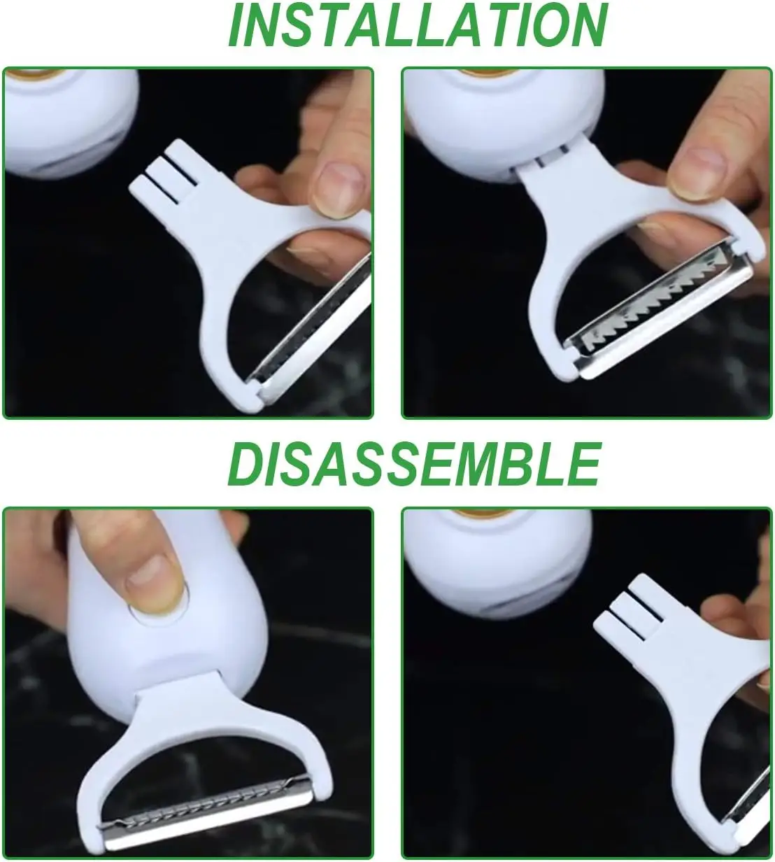 Electric Potato Peeler, Handheld Electric Vegetables and Fruit Peeler 3-in-1 Electric Peeler, USB Rechargeable Peeler Kitchen Ga