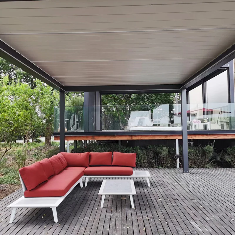 Aluminum Frame Outdoor Patio Roofing Pavilion Wall Mounted  Free Standing Canopy Customized Louvered Pergola 3x4m