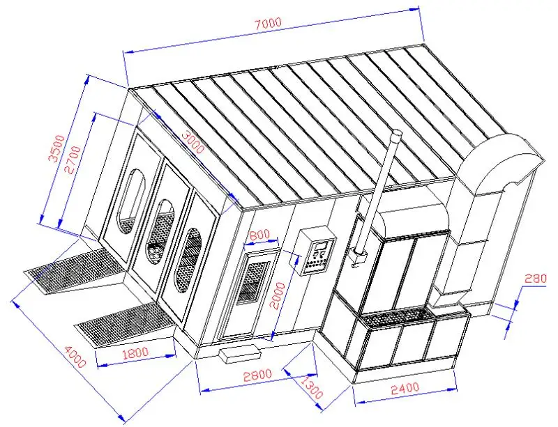 China supplier SB-200 down draft paint booths /spray booth equipment /auto spray booth