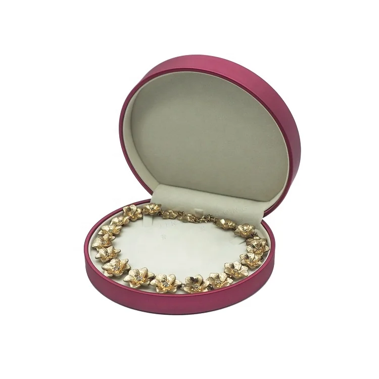 High quality pendant statement jewelry bracelet set box ring packaging jewelry half round gift box