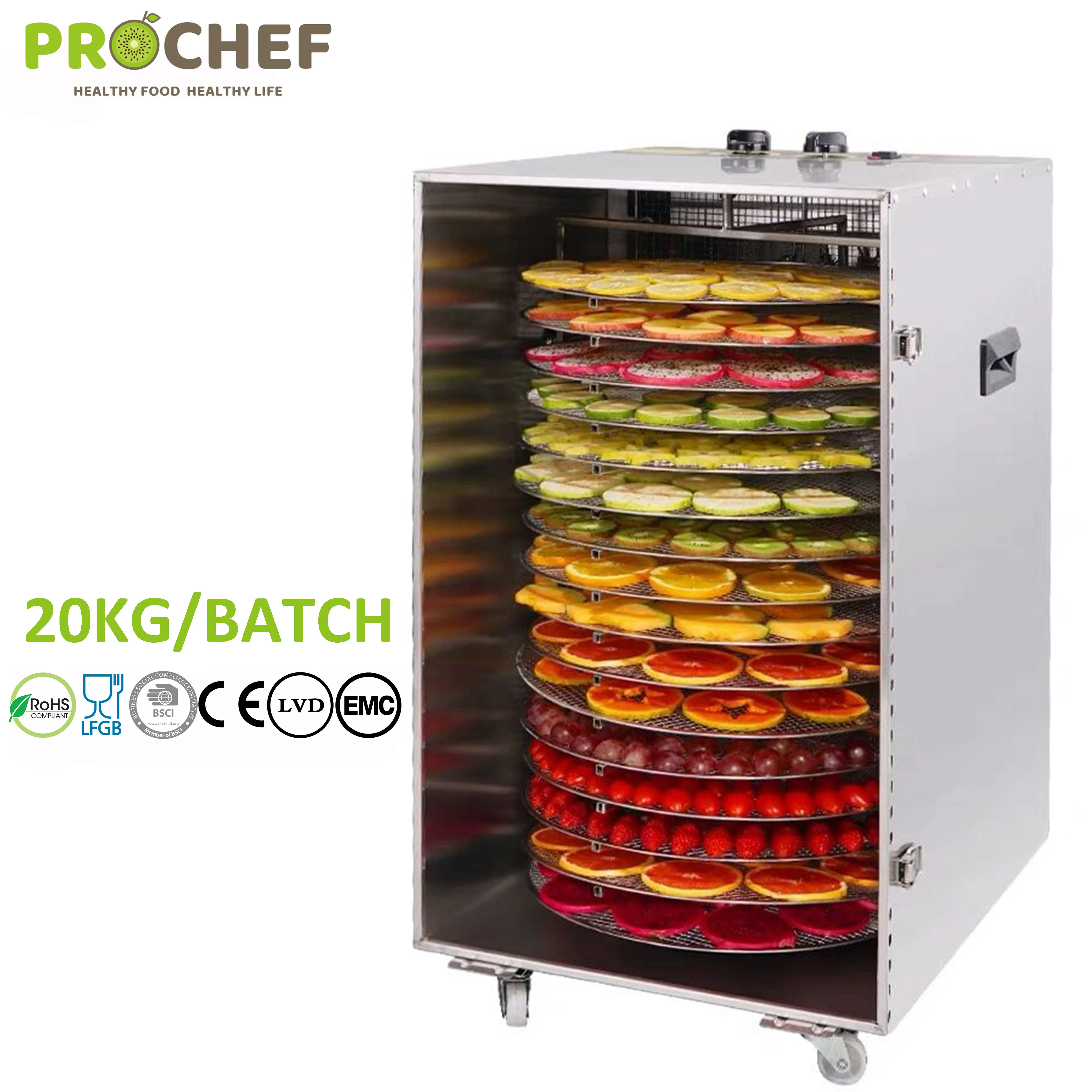 
rotatable 16 trays electric stainless steel fish food drying machine 