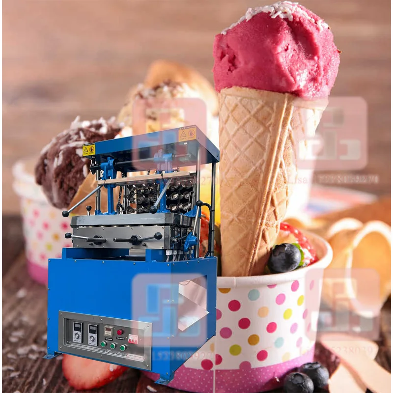 Stainless Steel Ice Cream Cone Machines Cornet Rolled Cones Making Machine Wafer Sugar Pizza Cone Machine