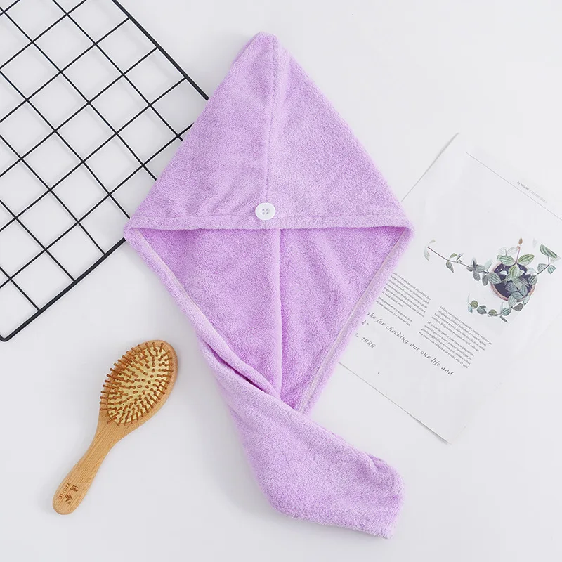  Factory direct high-density coral fleece dry hair cap absorbent thickened