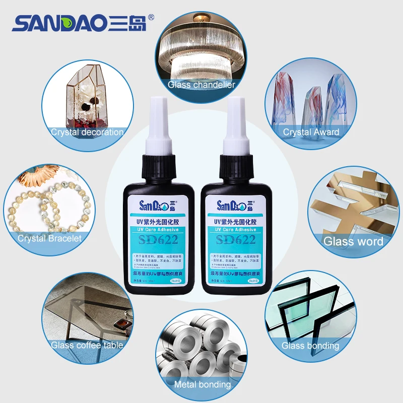 High Transparent SD622 New Products Diamond Glass Repair UV Glue Curing Adhesive Resin Clear
