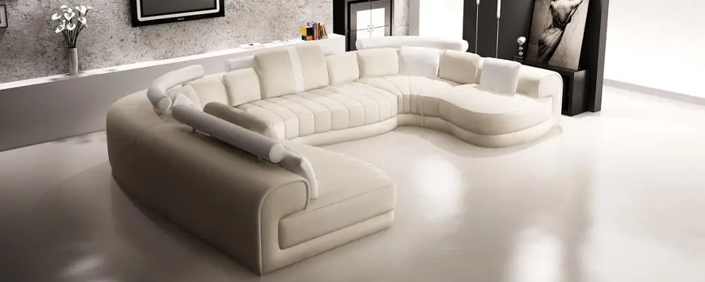 White U-shaped combination sofa unique radian furniture adjustable headrest modern sofa furniture