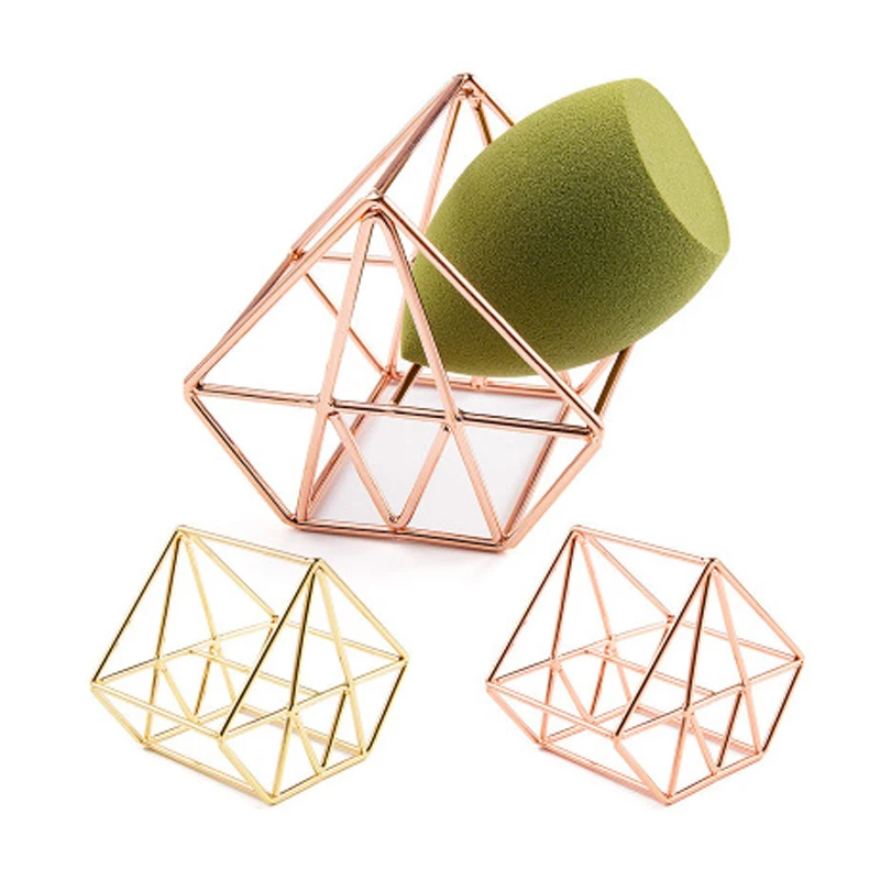 
Rose Gold Beauty Sponge Blender Holder Metal Makeup Sponge Holder Drying Rack Stand Cosmetic Powder Puff Holder 