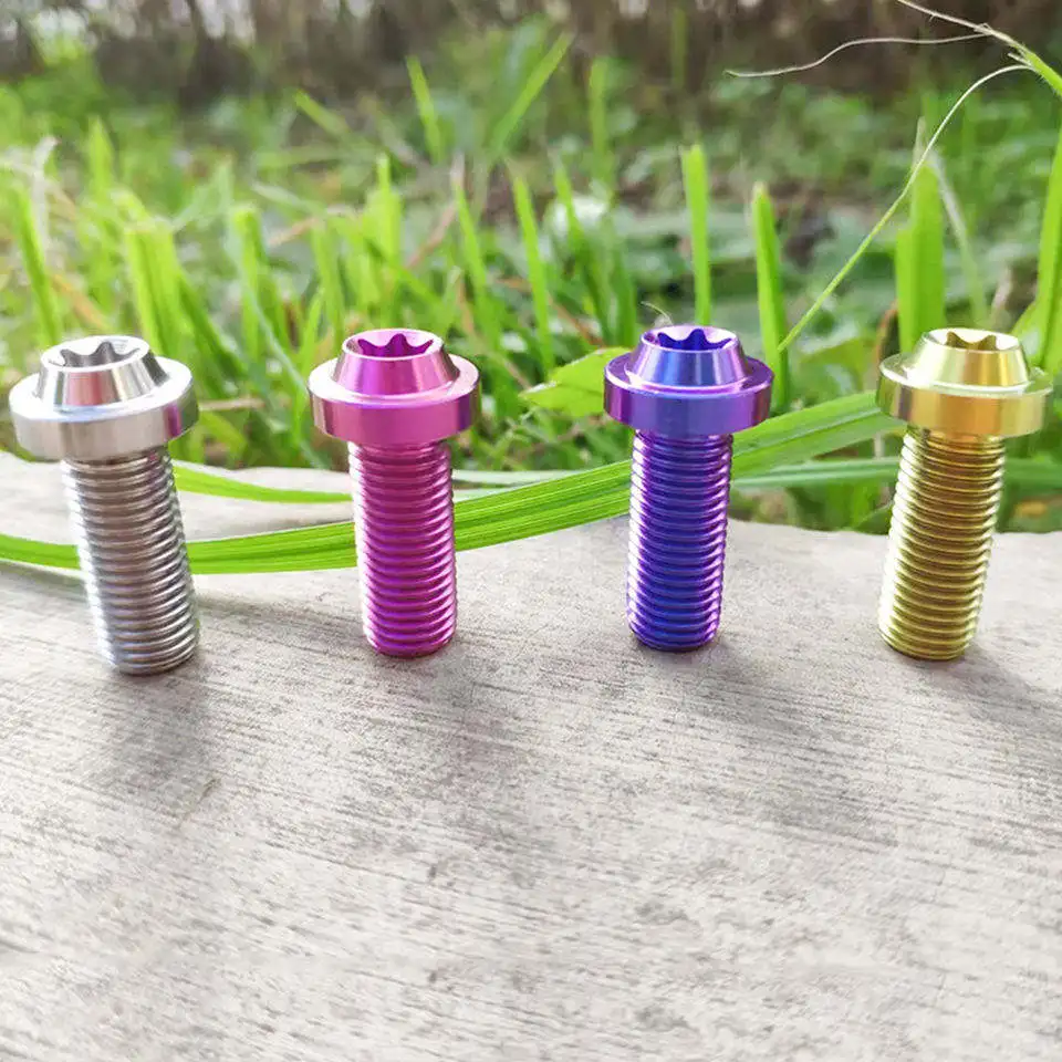Burnt Titanium Bolt Motorcycle Modified Hollow Flange Screw M6 Stainless Steel Hexagon Screw
