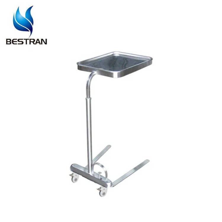 BT-SMT005 больницы нержавеющей стали мобильный Mayo тележки с двумя сообщения, с регулировкой по высоте, лоток Стенд цена