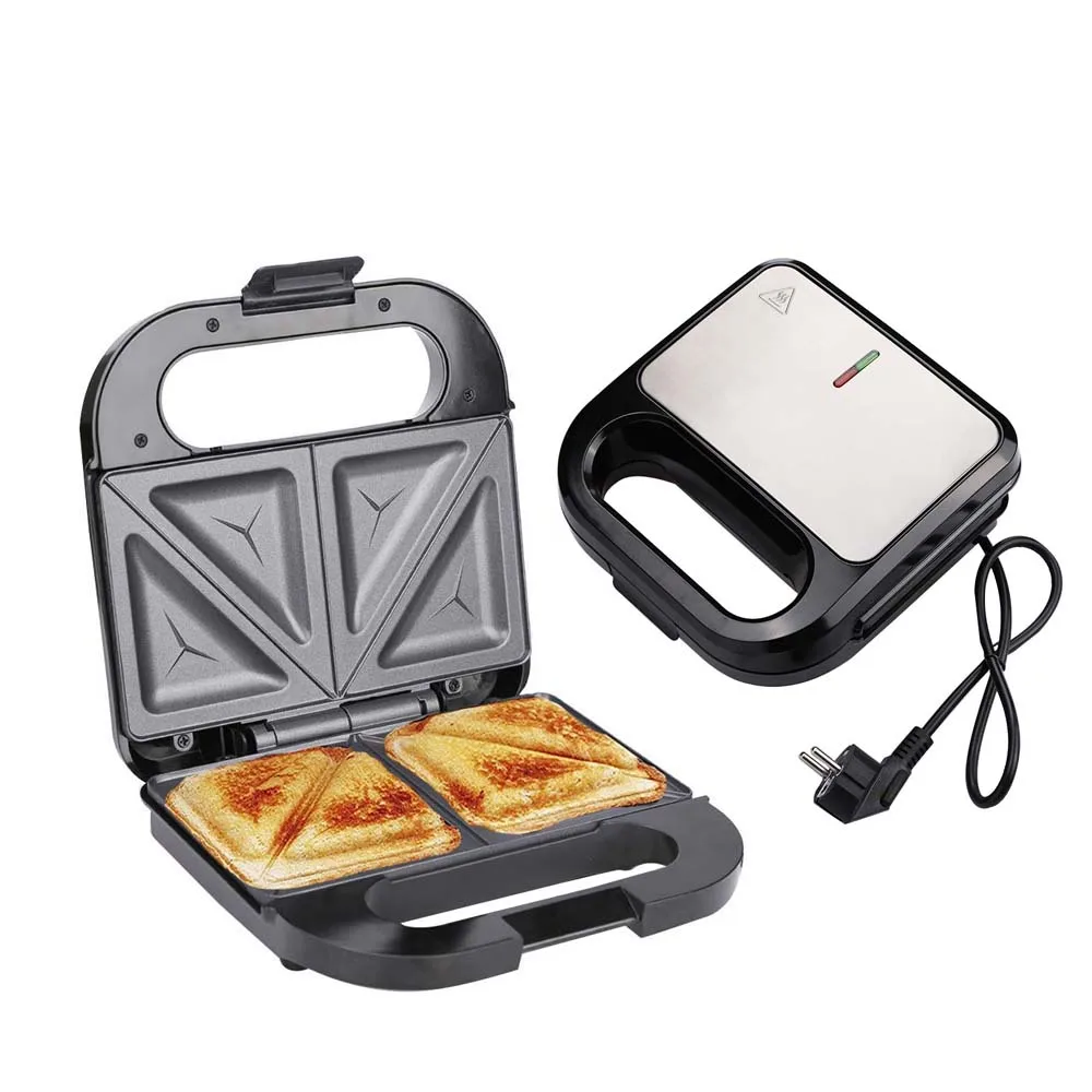 Kitchen Appliance Stainless Steel Grill Sandwich Maker 2 Slice Breakfast Toaster Waffle Maker
