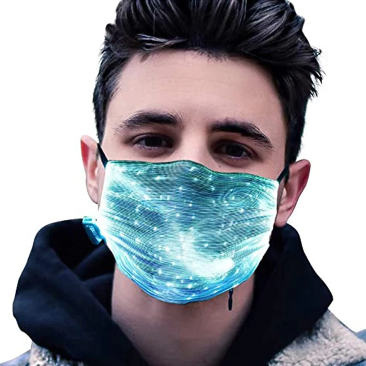 
7 color lights LED glowing mask decoration music party Christmas Halloween light up mask for men and women 