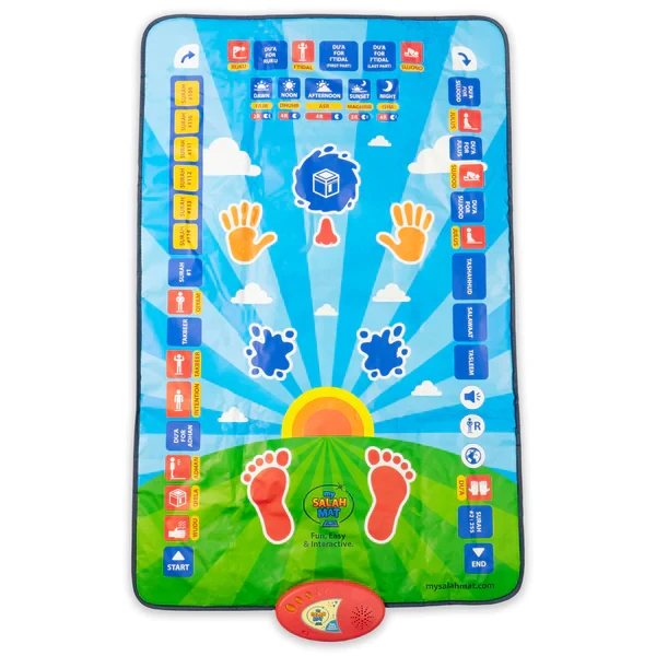 Muslim Gift Set Folding Islamic Learning Educational Interactive Prayer Mat for Kids for 3-9 Year Olds