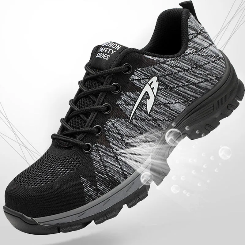 
2020 new Sepatu safety fashion suede black mining chef steel working safety shoes 