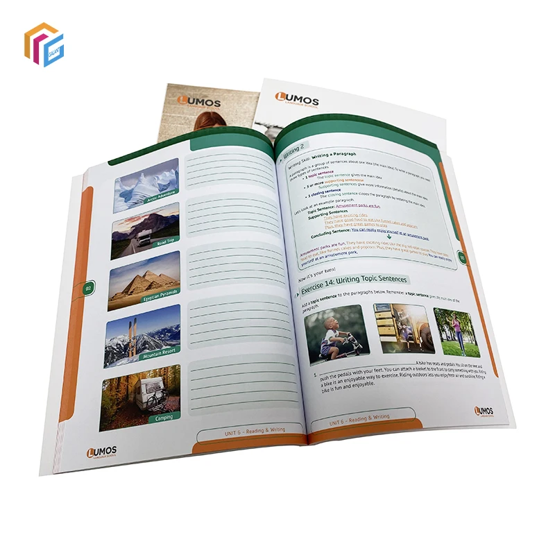 Textbook Printing Custom Author Publishing Paperback Student Writing Workbook With Perfect Binding