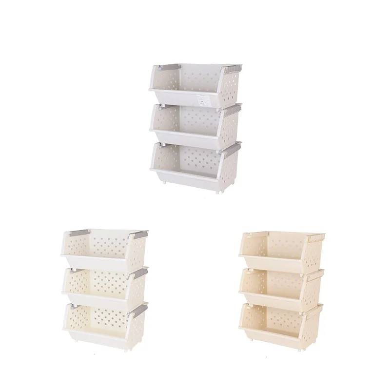 Wholesale Kitchen Bathroom Storage Basket Multi-Layer Stackable Fruit And Vegetable Basket Household Storage Rack