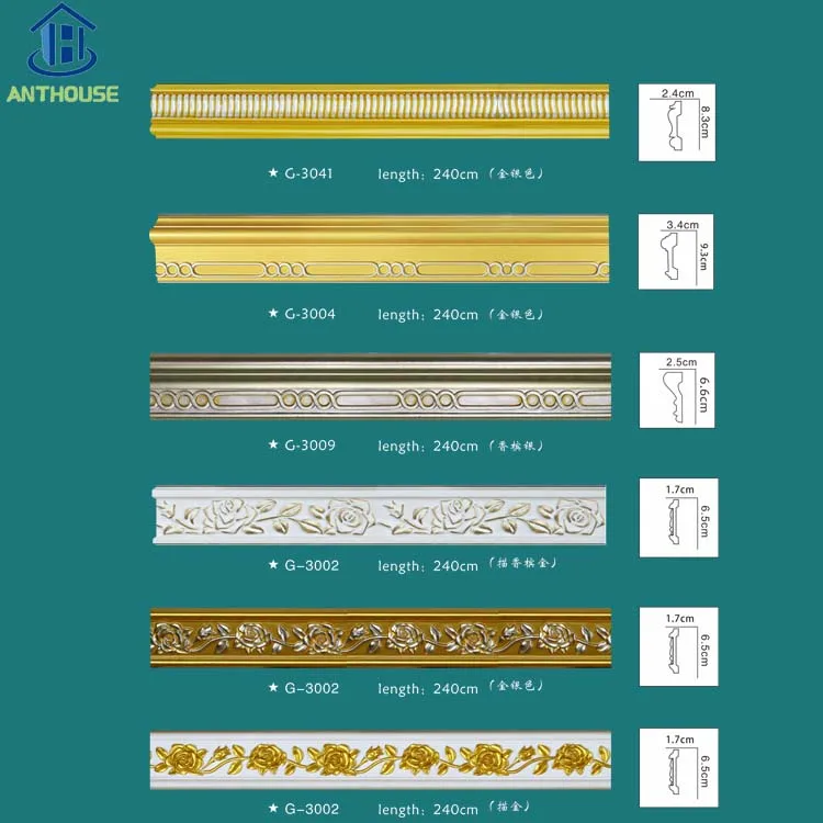 Decor Pu Flat cornice plain craved moulding Curtain cornice Moulding Home Design Flat PU Foam Panel Moulding For Wall
