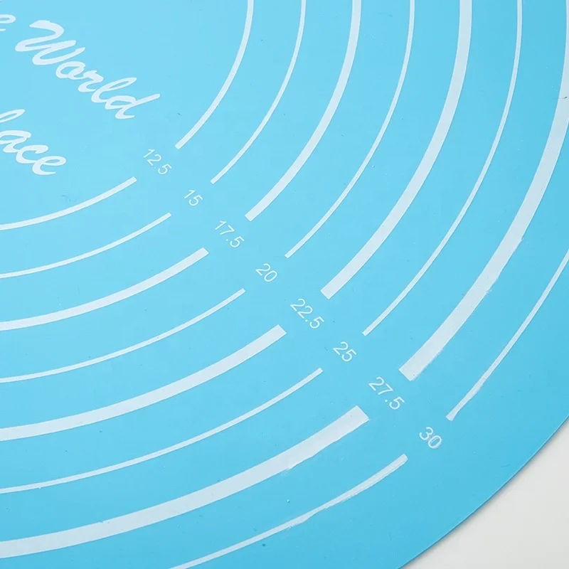 Round Food Grade Silicone Kneading Pad Thickened Large Non Slip Rolling Pad And Non Stick Baking Pad With Scale