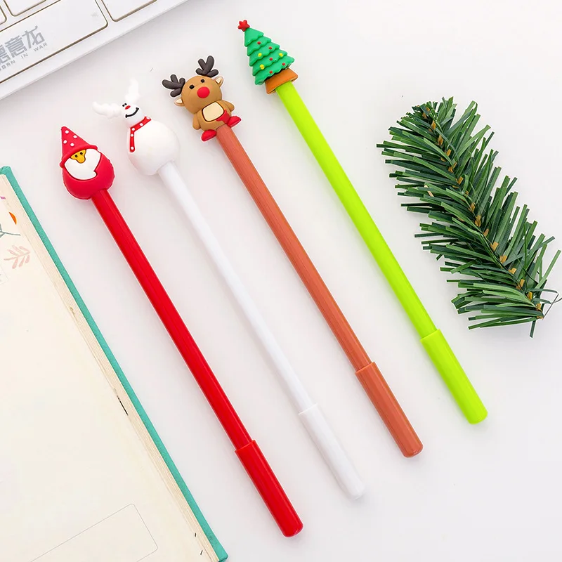 
Wholesale Cute Stationary Creative Students Pen Cartoon Christmas Gel Pen For Christmas Gift 