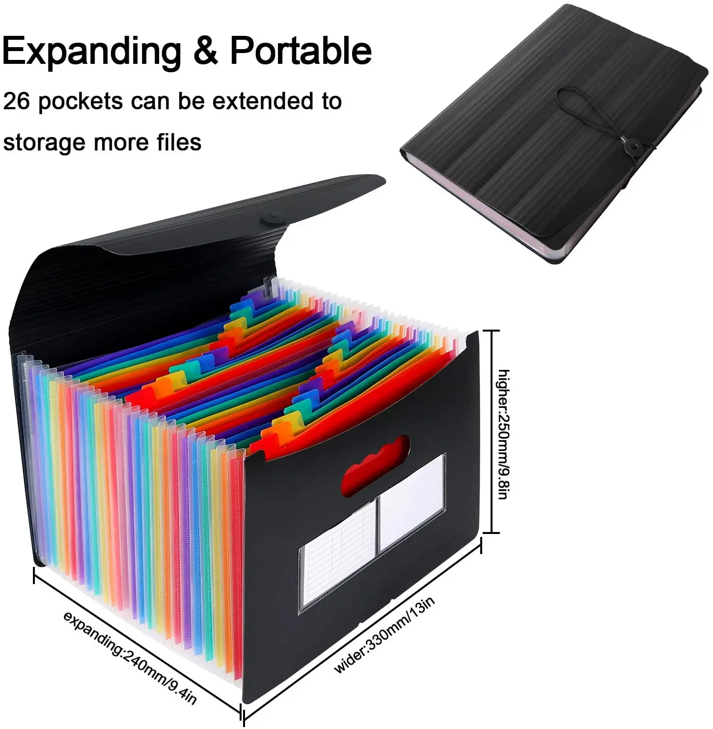 wholesale 24 Pockets Accordion File Folder Organizer portable expanding files folder for office school A4 document Organizers