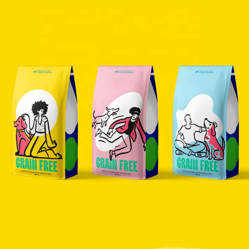 Ziplock Plastic Food Grade Potato Crisps Nut Donut Snack Cat Pet Dry Big Dog Packaging Bags Recyclable Food Packaging Bags