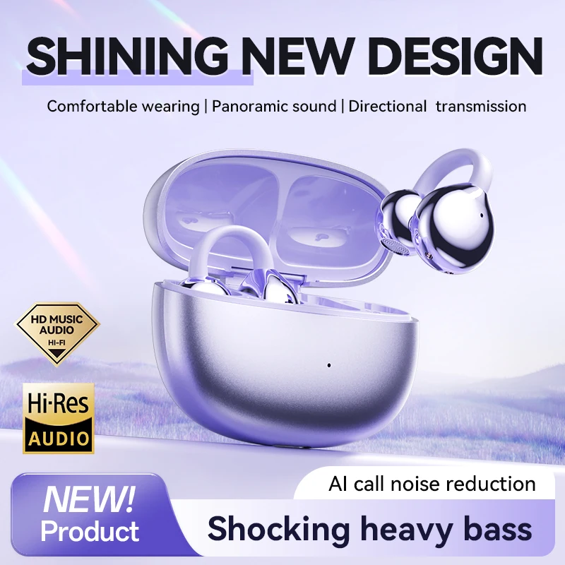 M108 Ear Clip Sports Earphones Hi-Res Audio Lossless Sound Quality Wireless Earbuds with Spatial Stereo Sound and HD Voice Call
