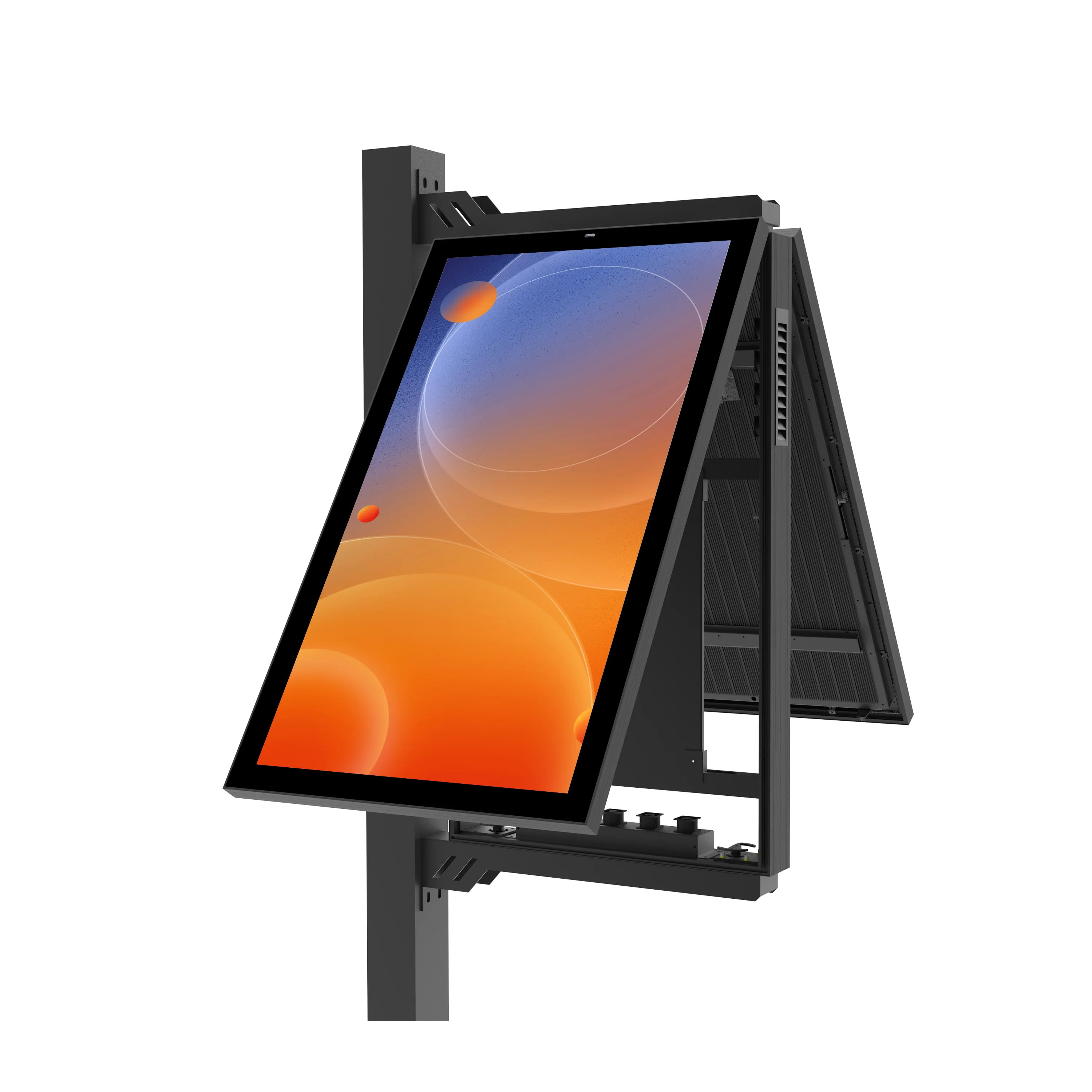 2023 new aluminum 65inch  Pole LCD totem digital display  totem double sided lcd digital display screens for outdoor