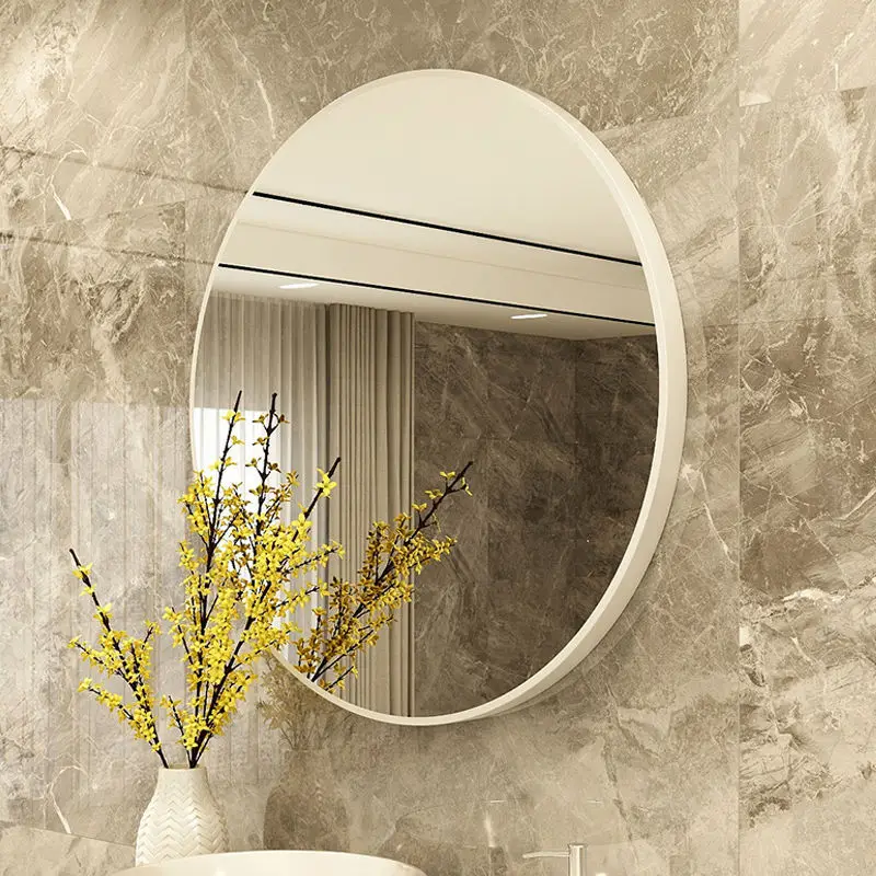 Nordic minimalist bathroom mirror household wall hanging circular mirror aluminum alloy round Cosmetic mirror