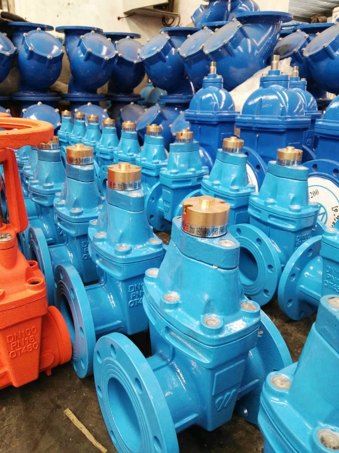 Brass nut on top DIN 3352 GGG50 GGG40 PN16 PN10 Ductile Iron Resilient Seal Gate Valve with brass