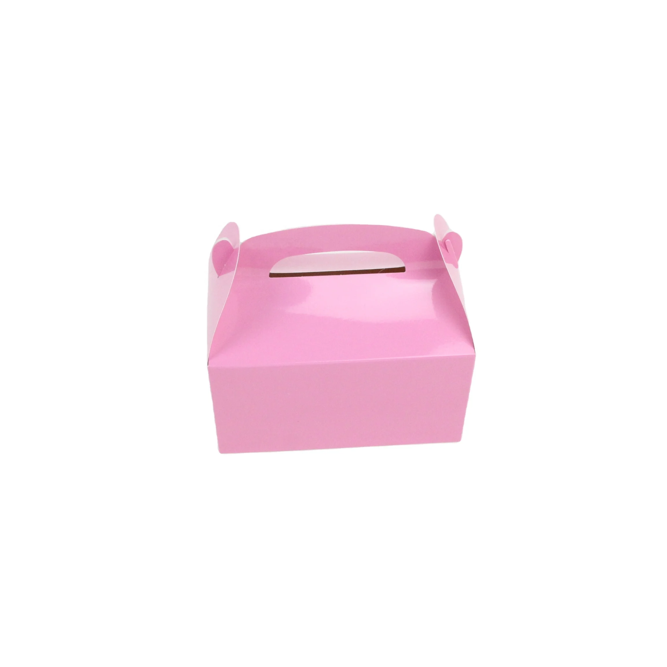 Custom Printed Logo Dessert Kraft Mini Cardboard Eco Friendly Biodegradable Box Dessert Paper Folding Packaging Box With Handle