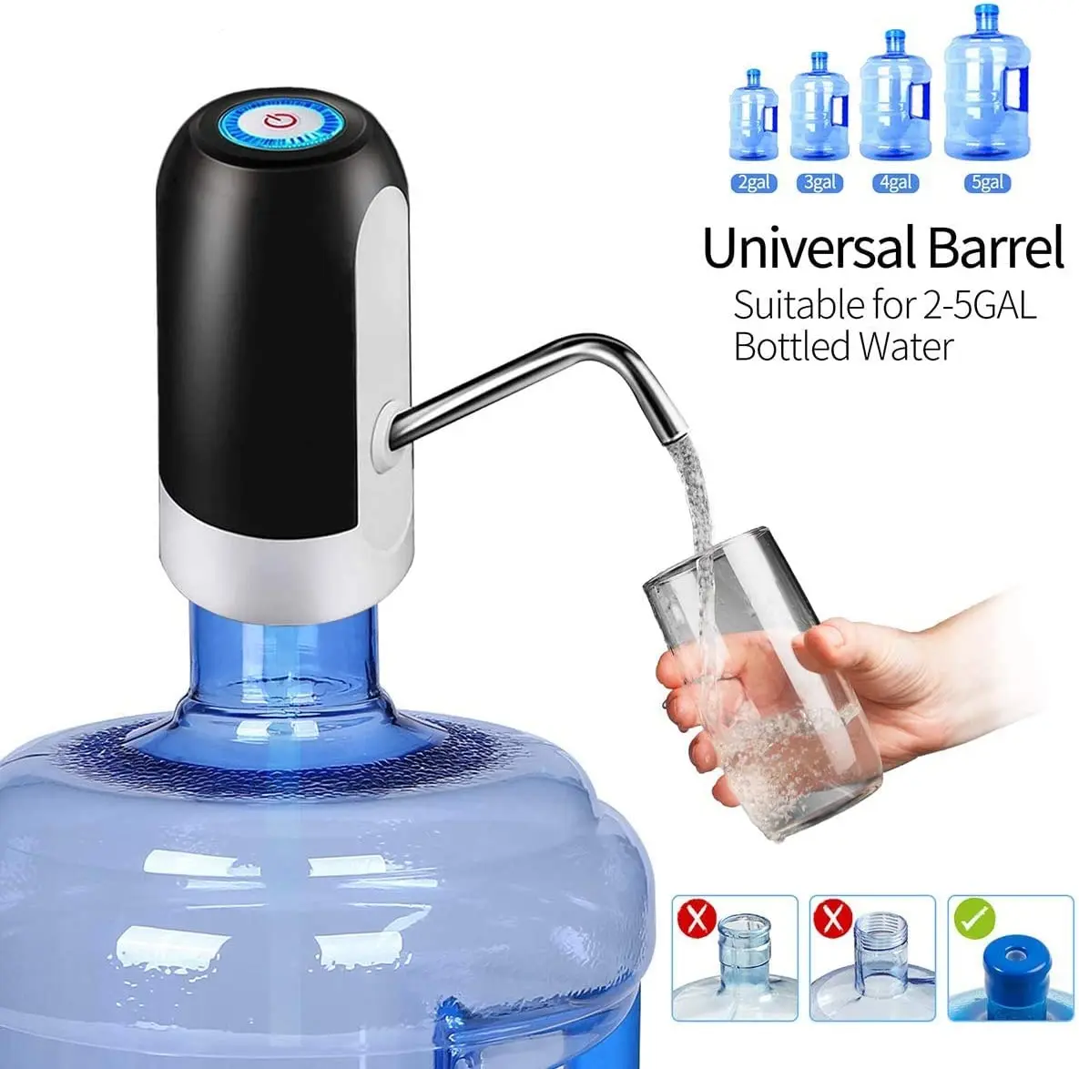 Mini rechargeable automatic electric wireless smart 5 gallon water drinking bottle Portable water dispenser water pump