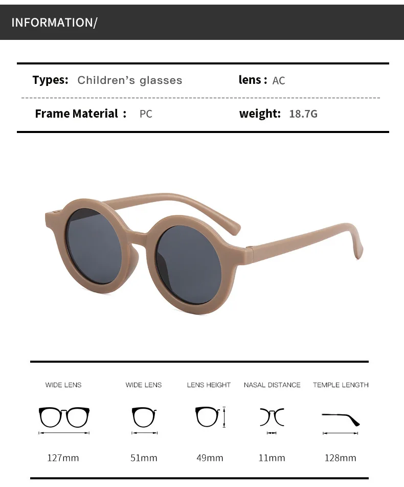 Ms-327 2024 Kids Glasses Sunglasses Wholesale Glass Sunglasses Shades Sky Blue Round Baby Girls Boys Sunglasses for Children