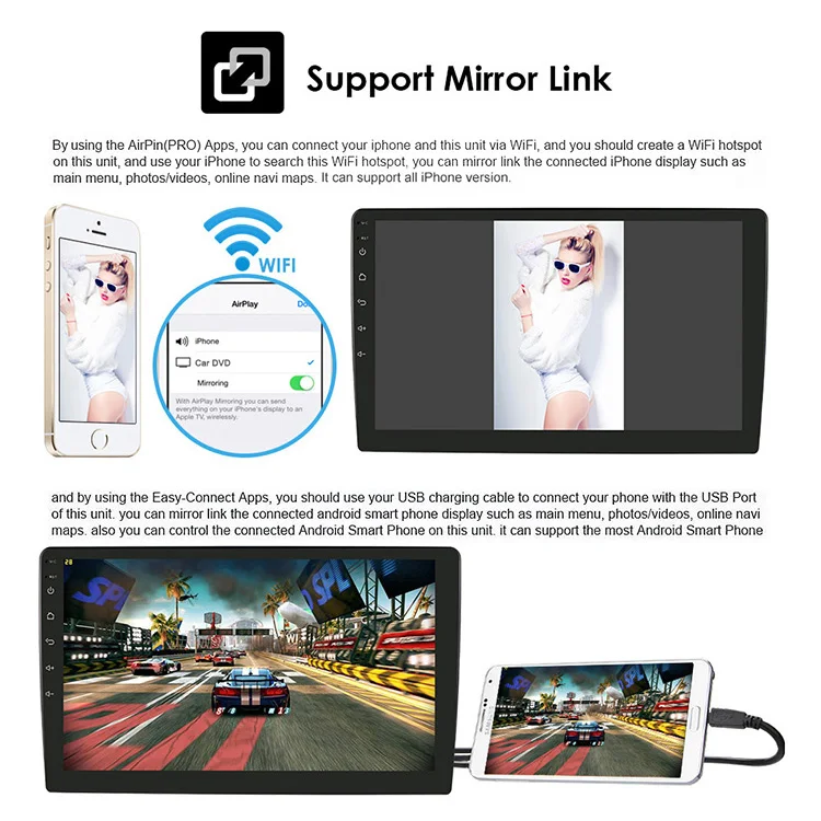 2 Din BT Carplay Wifi Android Car Navigation Rear View Camera GPS Stereo Car Radio For TOYOTA Fortuner Hilux 2016 2017 2018 2019