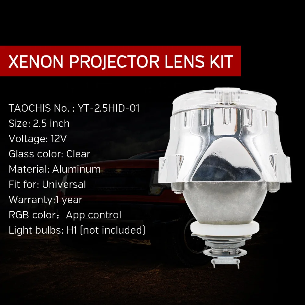 TAOCHIS 2.5 inch WST Headlight Projector Lens Kit Bi-Xenon With Shroud APP control angel eyes headlamp retrofit tool