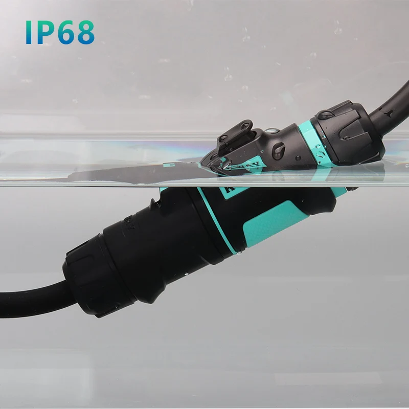 KWAY quick lock power connector male plug and female nut socket outdoor lighting LED signal M16 waterproof connector