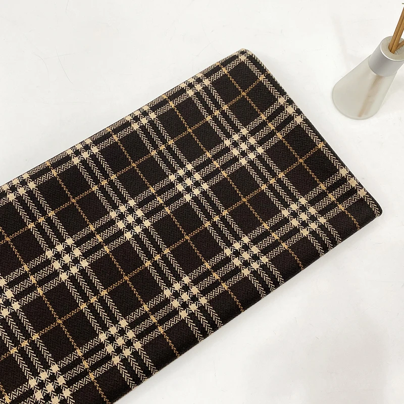 Harvest warp knitted spandex yarn dyed plaid ponte roma fabric for dress and coats