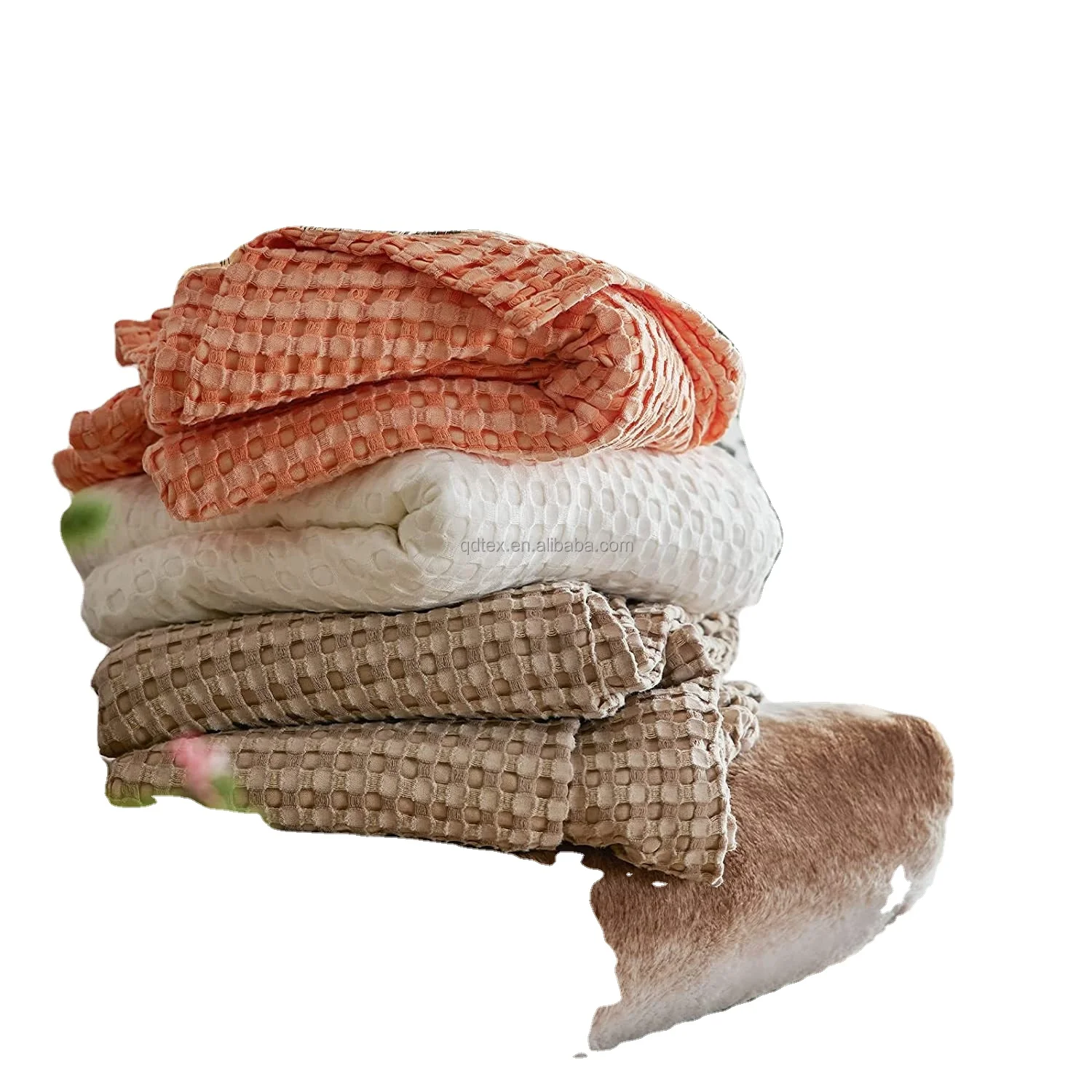 Manufacturer OEM service soft custom printed baby towel swaddle muslin and waffle fabric cuddly blanket