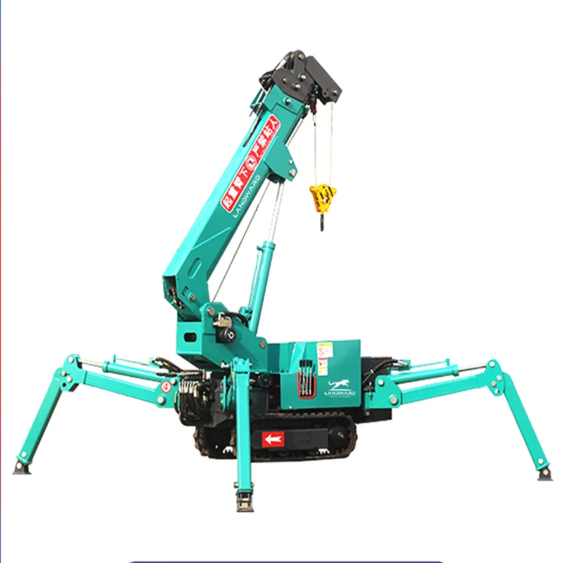New Design Construction Mini Spider Crane 3T Marine Wireless Remote Control Crane Telescopic Boom Factory