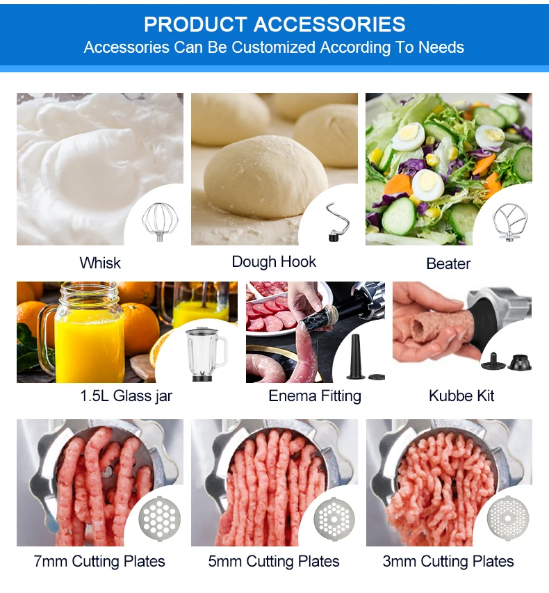 Optional 3 in 1 Multi-function Stainless Steel Housing Food Powder Mixer Industrial Mixer Food Dough Mixer For OEM Factory