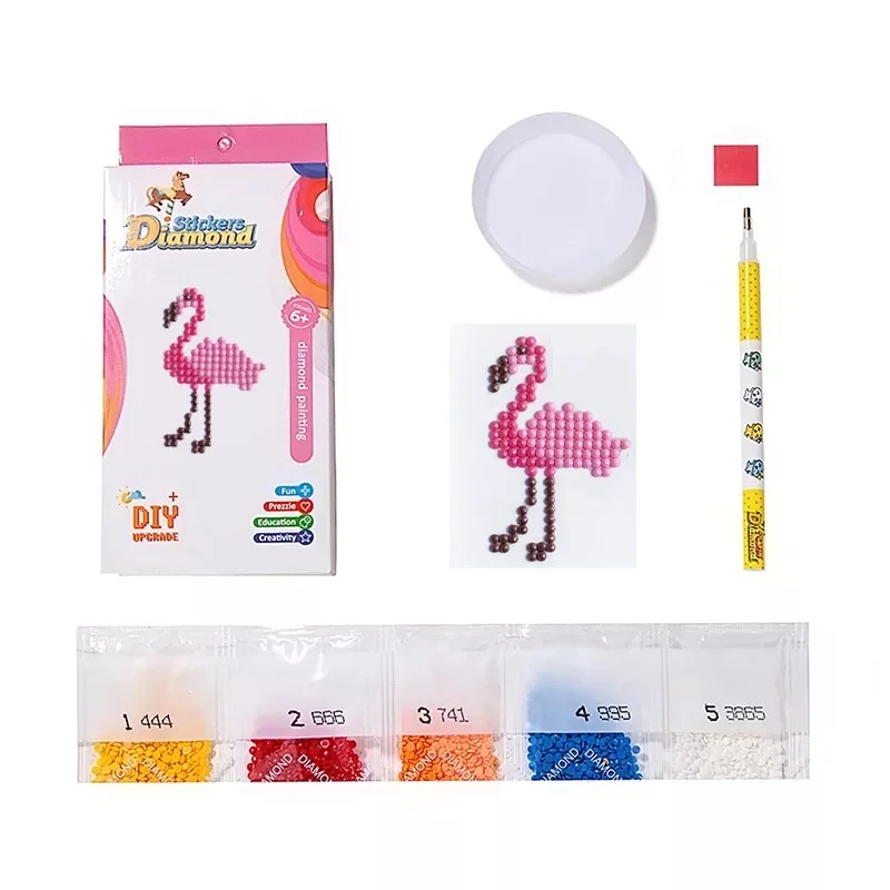 5D DIY Diamond Painting beads drilled toy Flamingo rabbit girl love heart panda sticker