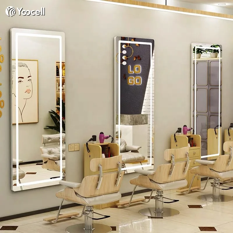 Professional manufacturer of hair salon styling mirror station makeup mirror salon wall mount mirror