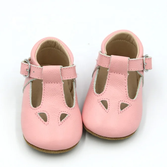 Anti-slippery Soft Sole Buckle Strap Real Leather Baby Girl Dress Shoes