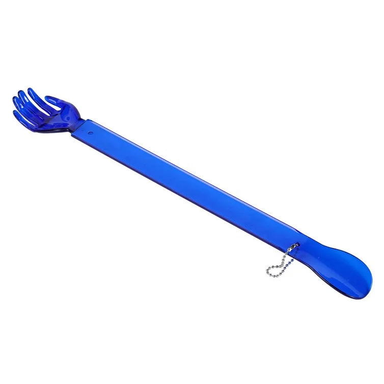 Plastic hand back scratcher 2 in 1 handle backscratcher shoe spoon back scratcher with shoe horn