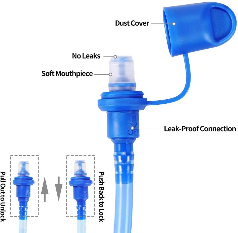 TPU Hydration Bladder Water Bag for Running Cycling with Silicon Mouthpiece