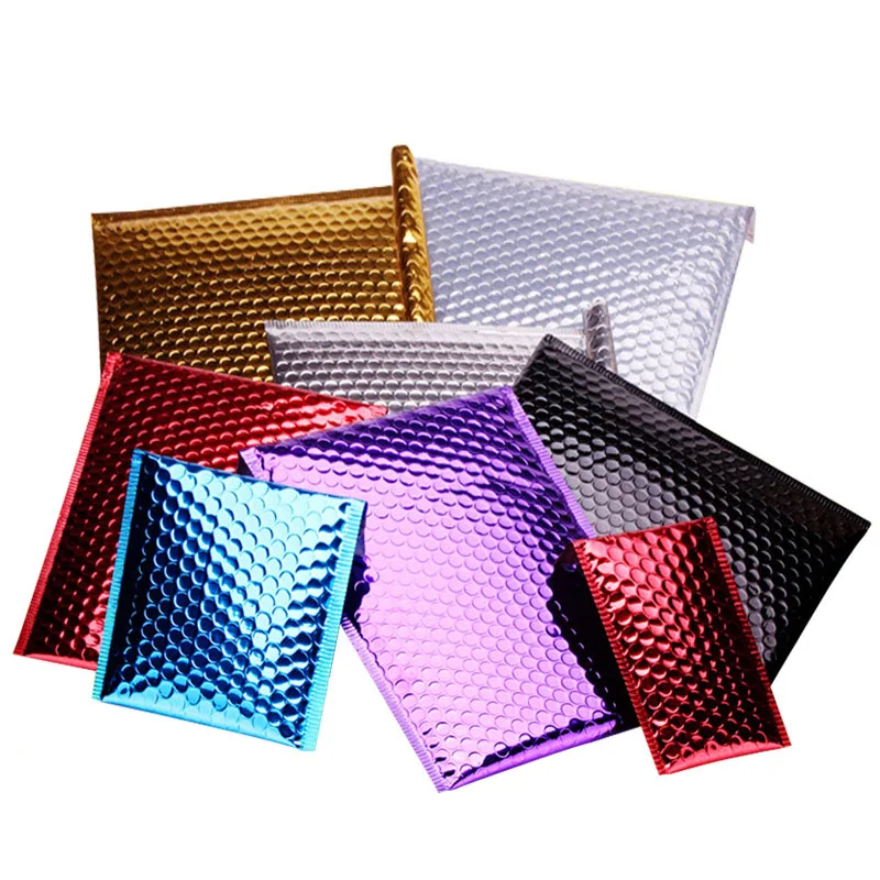Lightweight logo printed aluminum foil padded bag metallic mailer envelopes