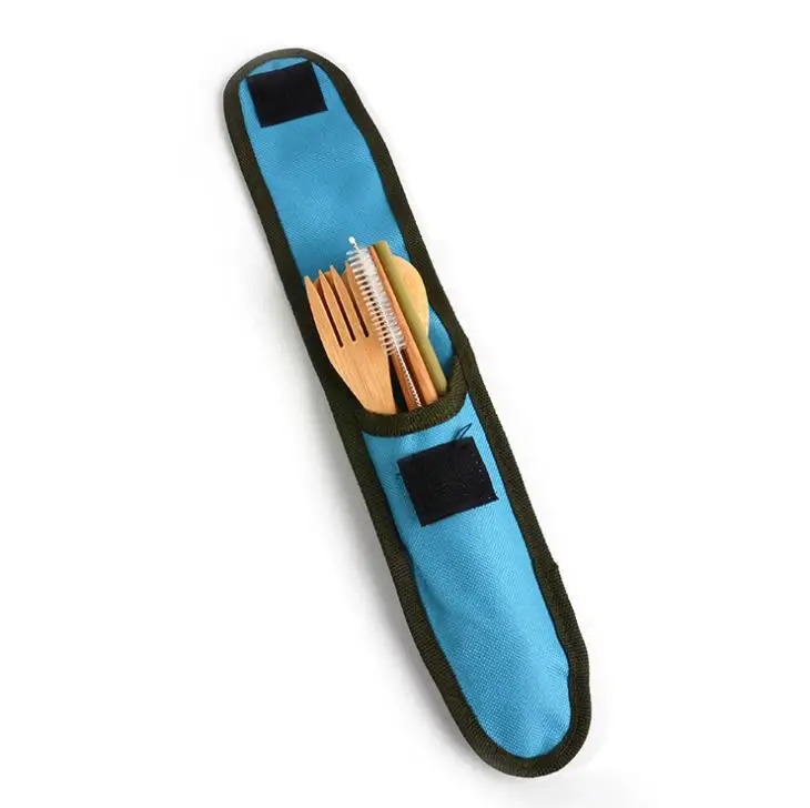 Old Carpenter Wholesale Customized Logo Reusable  Utensils Kit Zero Waste Camping Outdoor Travel  Hiking Bamboo Cutlery set