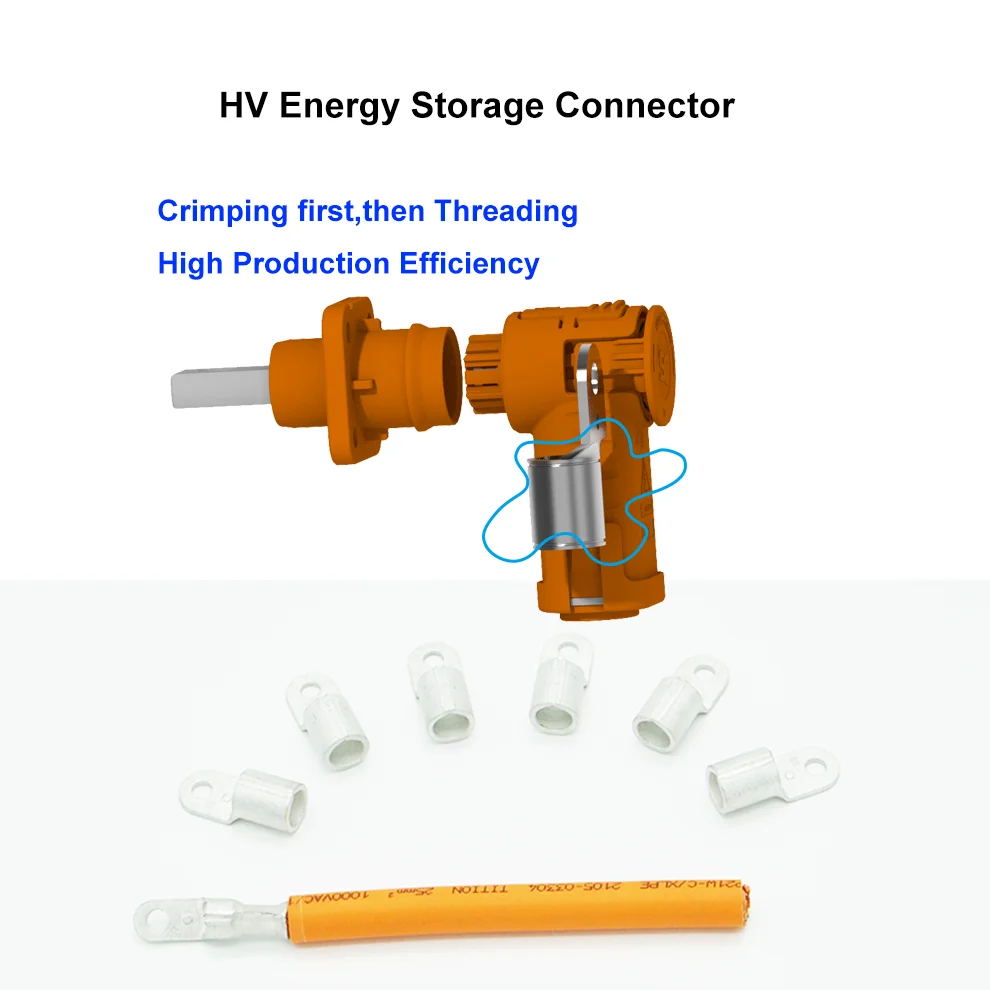 8mm Pin 35mm2 Power Cable High Current Dc Voltage Plug With Jack Energy Storage Connector