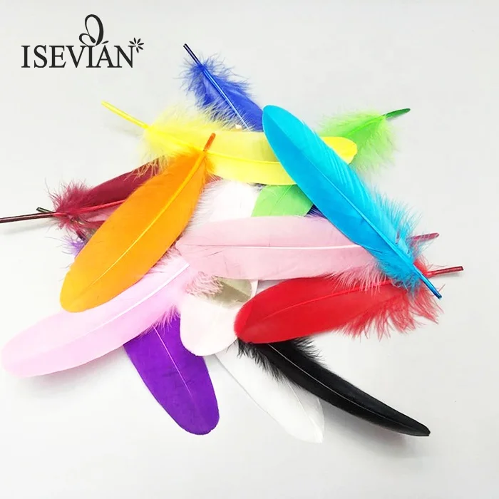  ISEVIAN белое большое гусиное перо окрашенное натуральное для