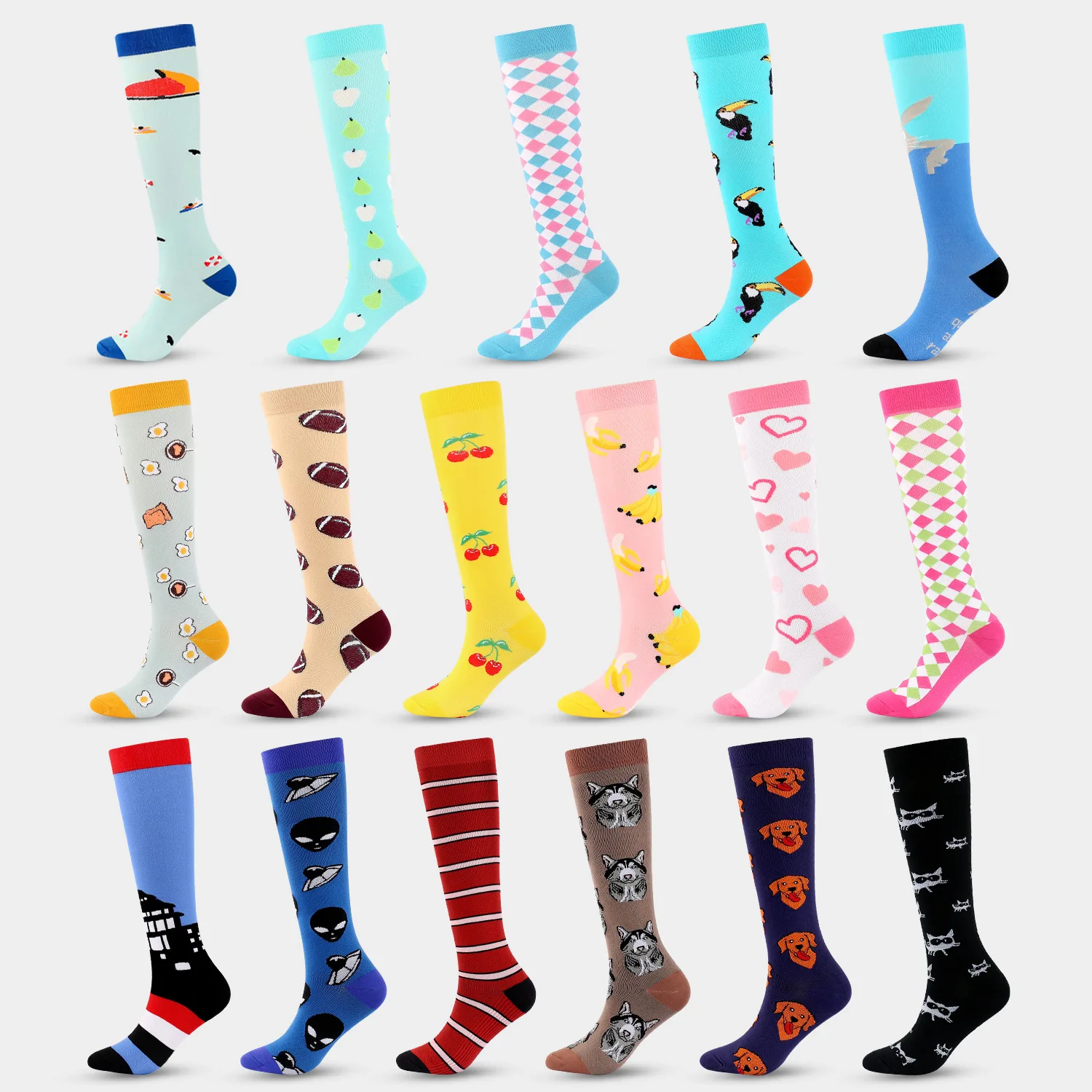 custom graduated zipped high knee compression socks 2030 mmhg for men and women