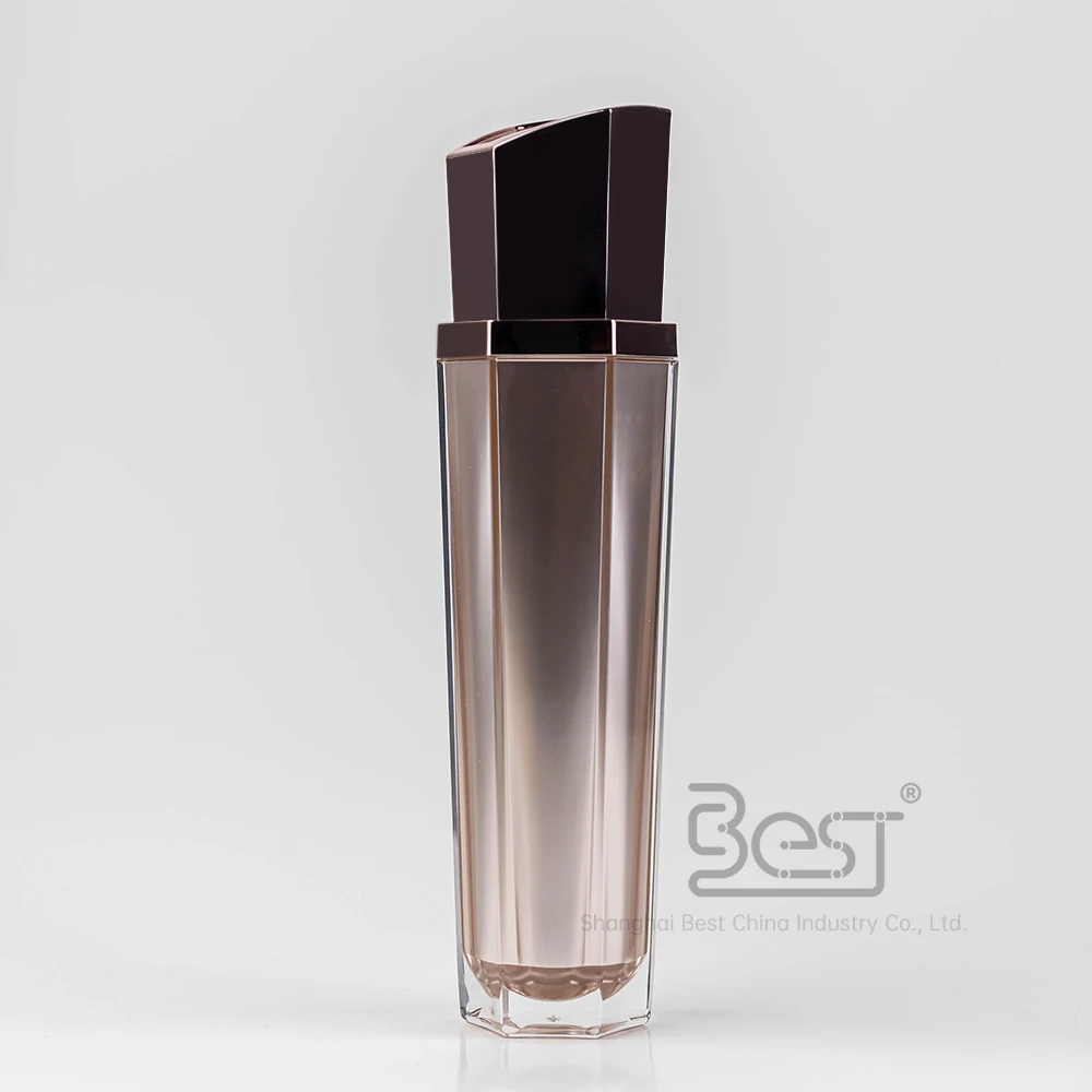 cosmetic body oil acrylic bottle rose gold cosmetic packaging for lotion