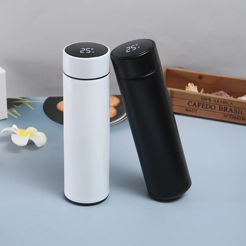 Intelligent Temperature Measurement LED Touch Display Temperature Straight Cup Lovers Cup Creative Business Gift Thermos Cup